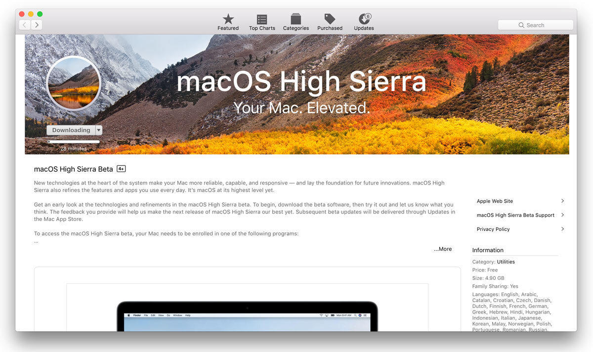 Macos high sierra installer app